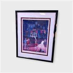 Michael Jordan When the Loudest Cheer Stopped Lithograph Poster COA